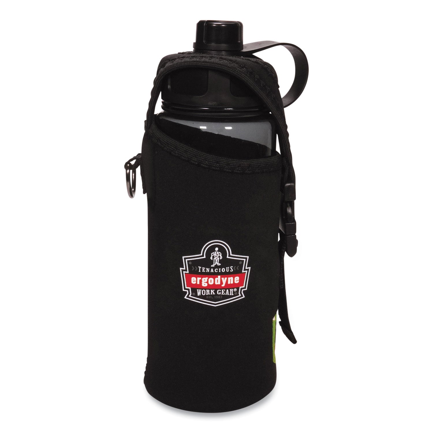 ergodyne Chill-Its 5151 Plastic Wide Mouth Water Bottle, 34 oz, Black (13152)