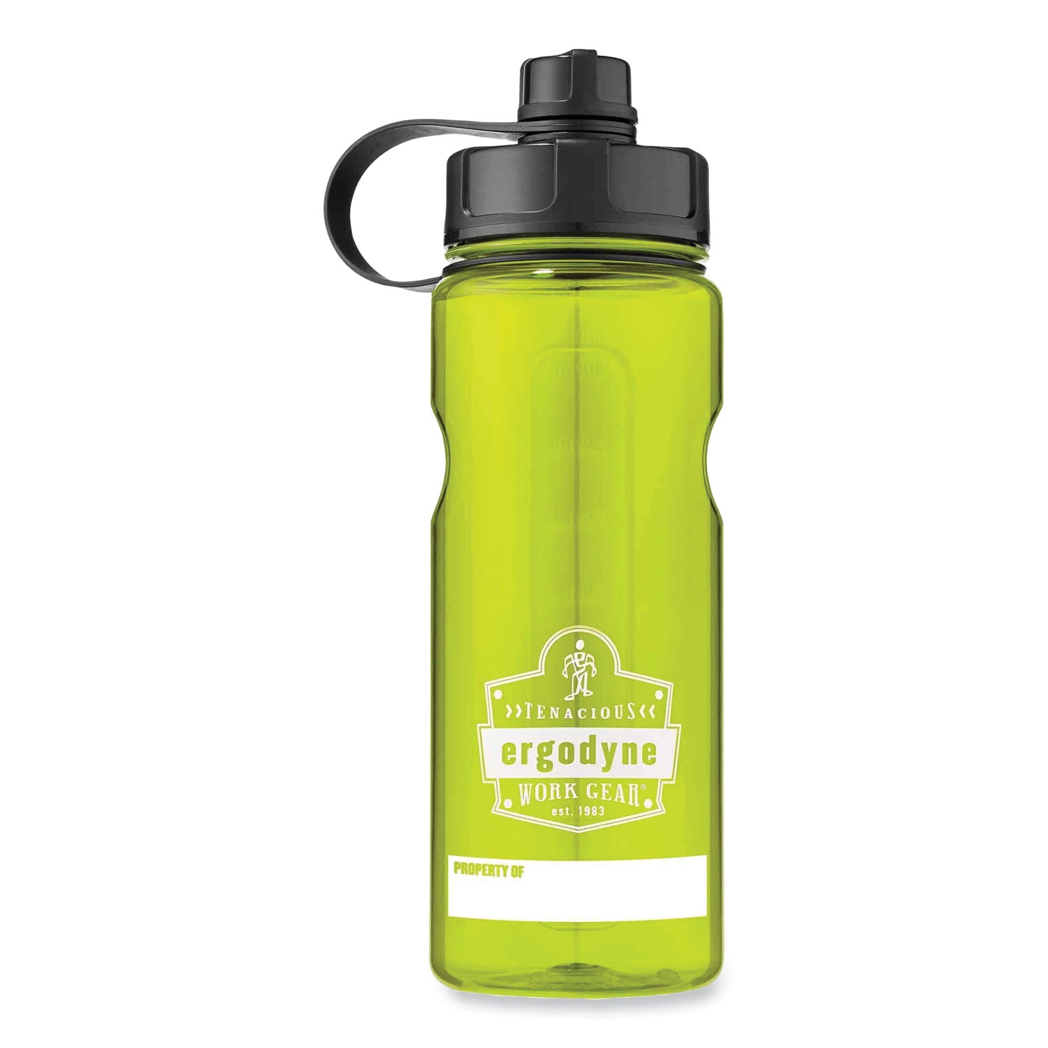 ergodyne Chill-Its 5151 Plastic Wide Mouth Water Bottle, 34 oz, Lime (13153)