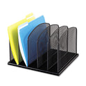 Safco Onyx Mesh Desk Organizer with Upright Sections, 5 Sections, Letter to Legal Size Files, 12.5" x 11.25" x 8.25", Black (3256BL)