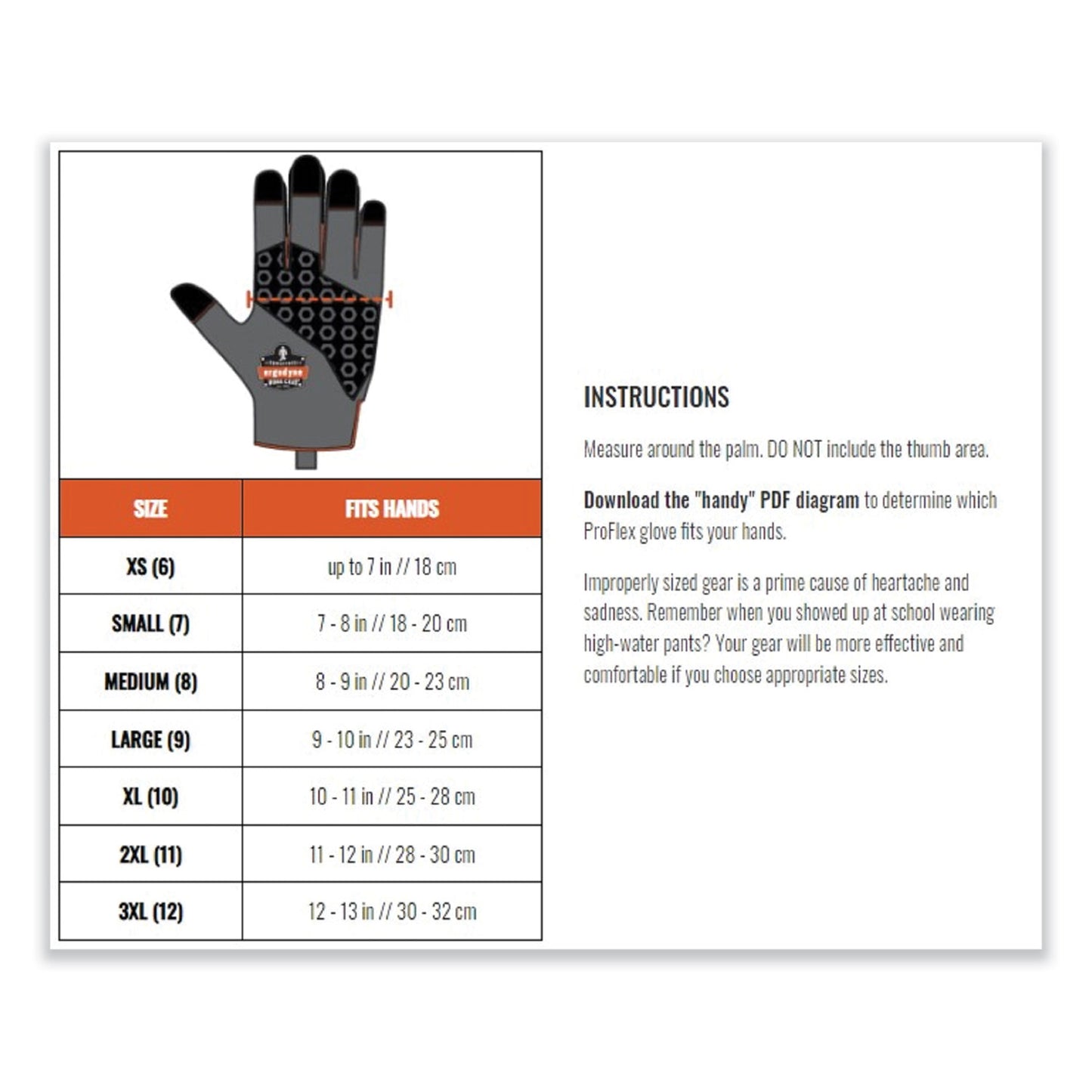 ergodyne ProFlex 910 Half-Finger Impact Gloves + Wrist Support, Black, X-Large, Pair (17715)