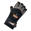 ergodyne ProFlex 910 Half-Finger Impact Gloves + Wrist Support, Black, Medium, Pair (17713)