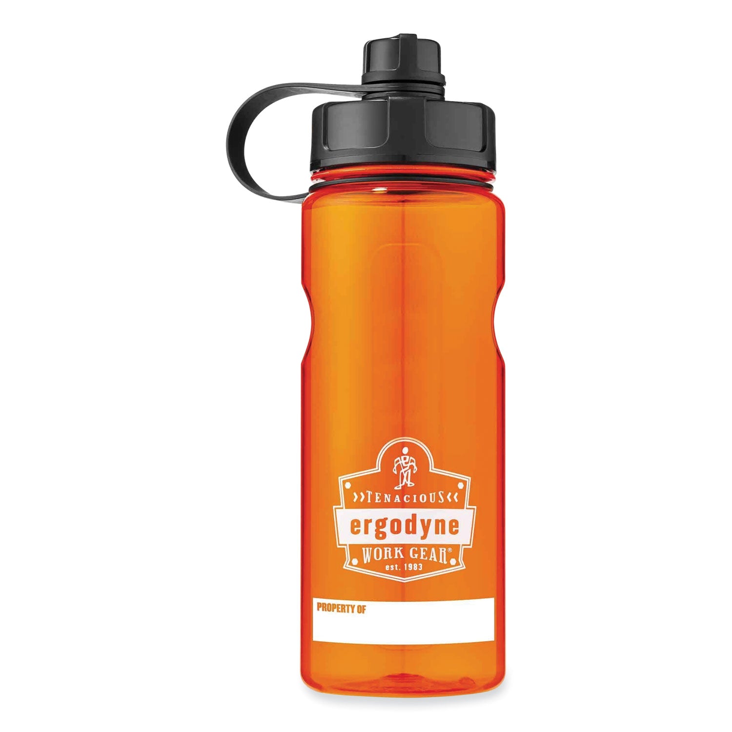 ergodyne Chill-Its 5151 Plastic Wide Mouth Water Bottle, 34 oz, Orange (13151)