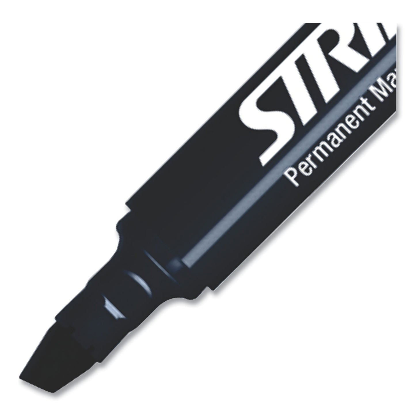 StrideMark Tank Permanent Marker, Broad Chisel Tip, Black, 12/Pack (22001)