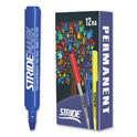 StrideMark Tank Permanent Marker, Broad Chisel Tip, Blue, 12/Pack (22002)