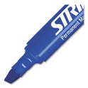 StrideMark Tank Permanent Marker, Broad Chisel Tip, Blue, 12/Pack (22002)