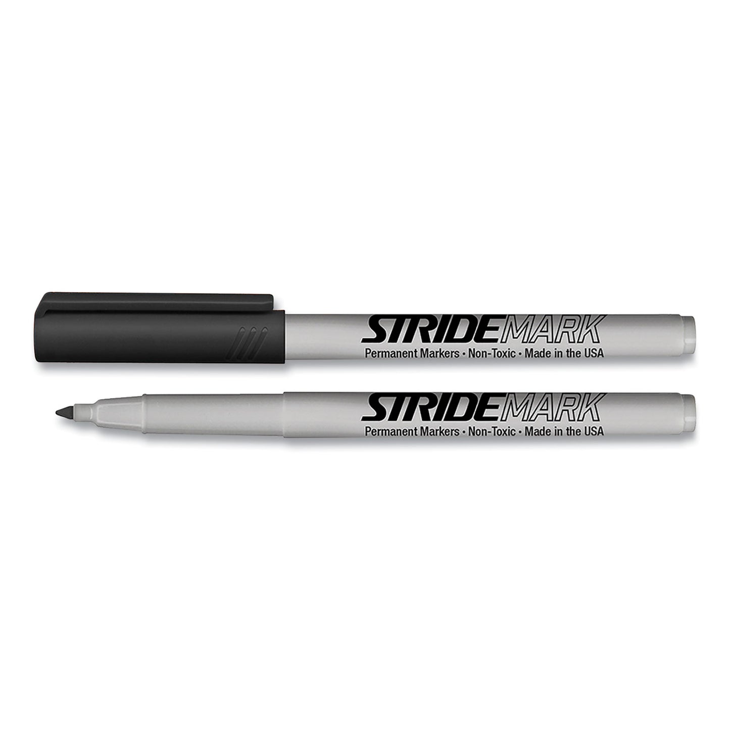 StrideMark Permanent Marker, Fine Bullet Tip, Black, 12/Box (27001)