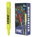 StrideBrite Tank Highlighter, Fluorescent Yellow Ink, Chisel Tip, Yellow Barrel, 12/Box (42005)