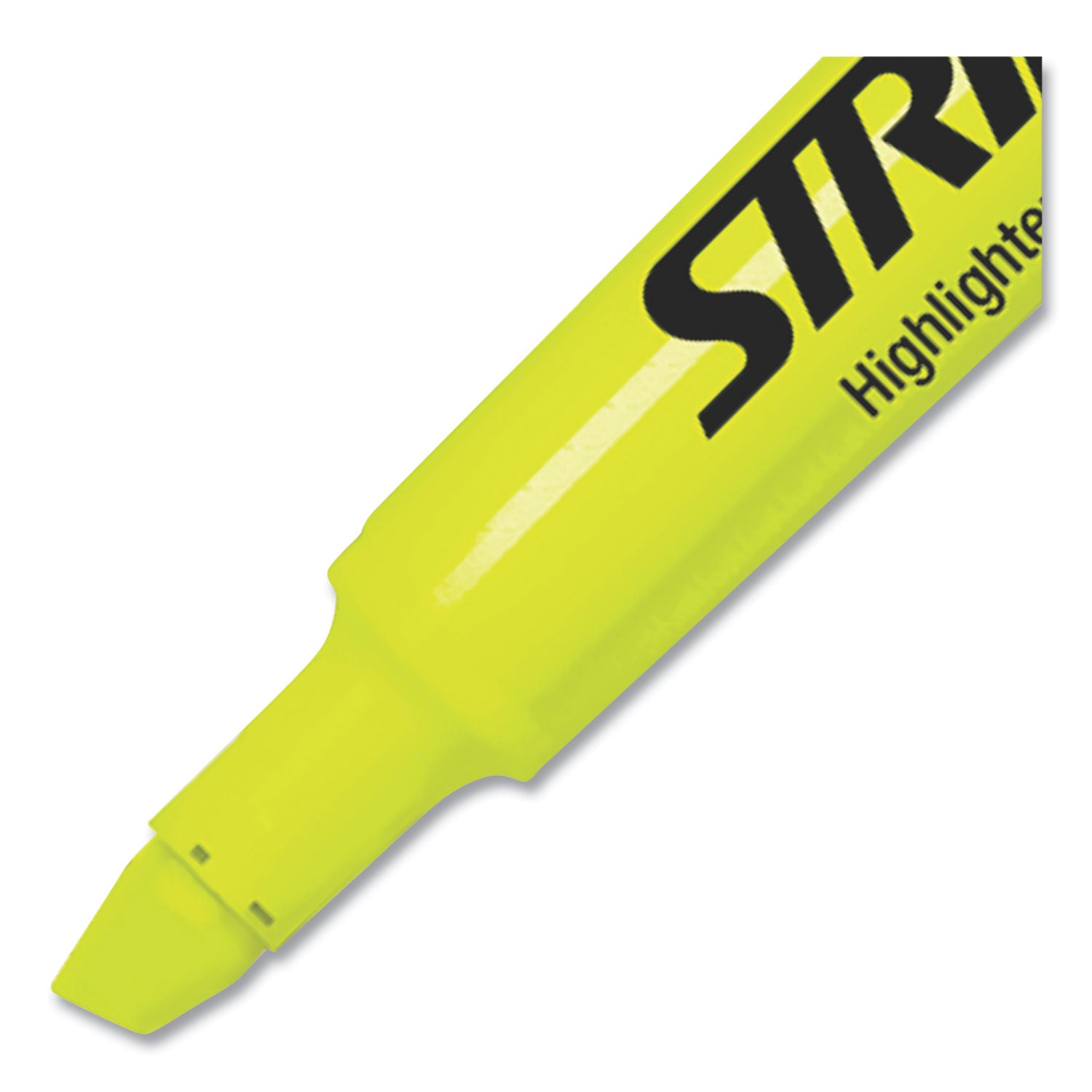 StrideBrite Tank Highlighter, Fluorescent Yellow Ink, Chisel Tip, Yellow Barrel, 12/Box (42005)