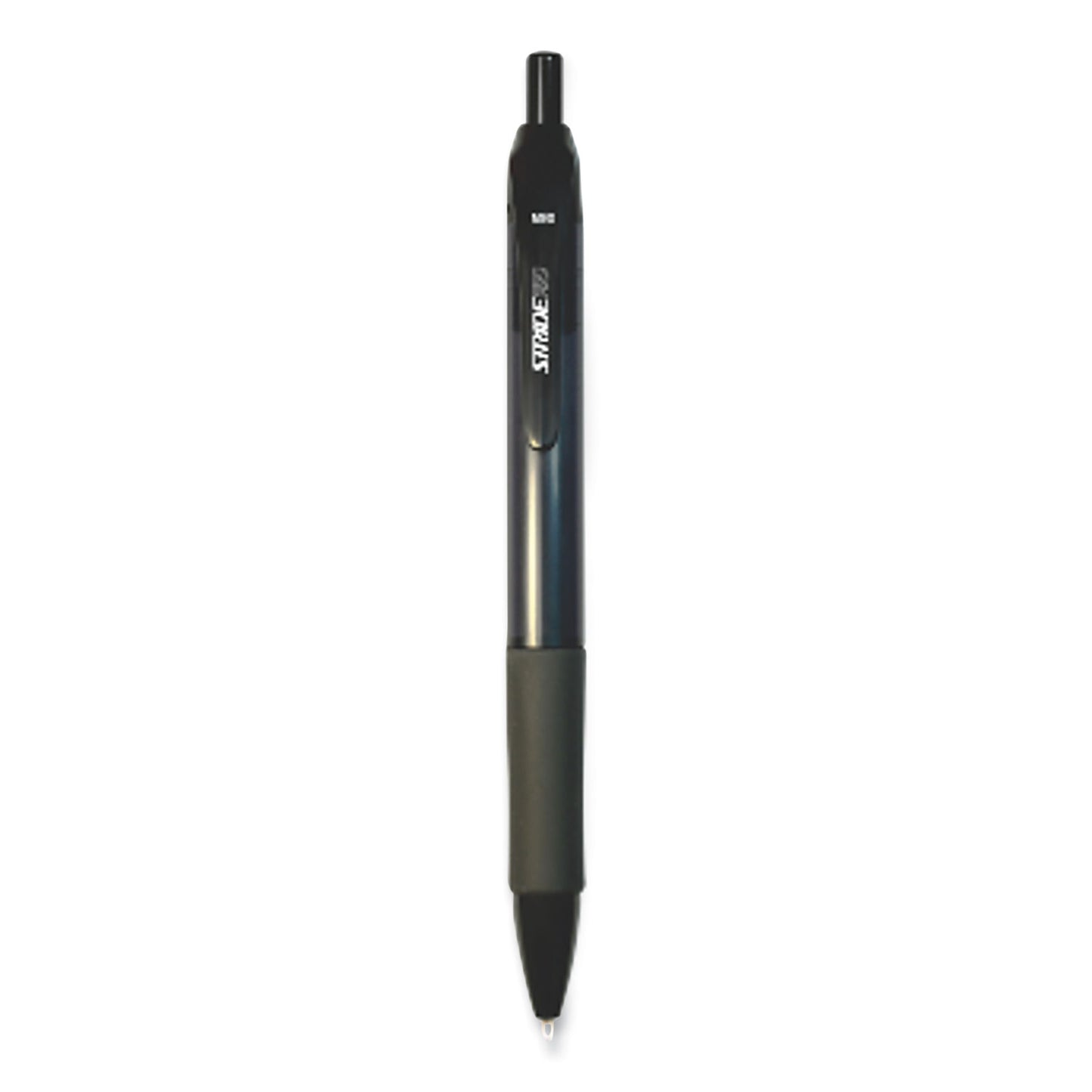 StrideRio Gel Pen, Retractable, Medium 0.7 mm, Black Ink, Translucent Black Barrel, 12/Box (52001)