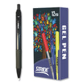 StrideRio Gel Pen, Retractable, Medium 0.7 mm, Black Ink, Translucent Black Barrel, 12/Box (52001)