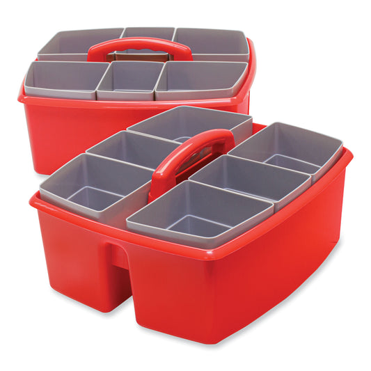 Storex Large Caddy with Sorting Cups, Red, 2/Carton (00981U02C)