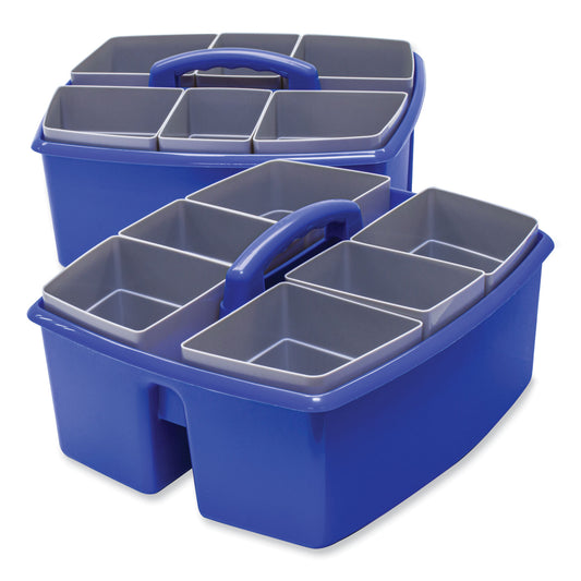 Storex Large Caddy with Sorting Cups, Blue, 2/Carton (00985U02C)