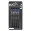 uni-ball 207 Plus+ Gel Pen, Retractable, Medium 0.7 mm, Blue Ink, Black Barrel, 4/Pack (70457)