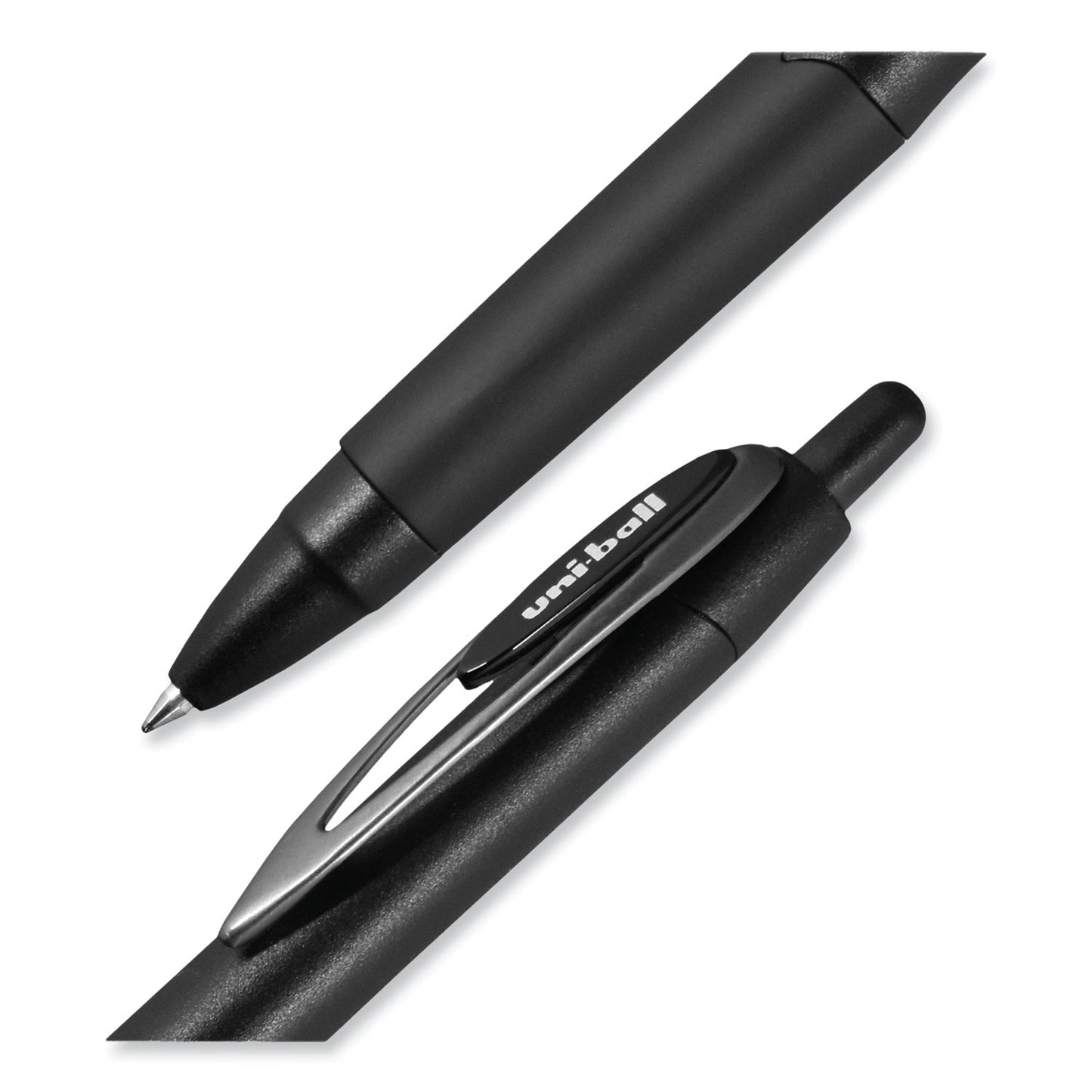 uni-ball 207 Plus+ Gel Pen, Retractable, Medium 0.7 mm, Black Ink, Black Barrel, 4/Pack (70460)