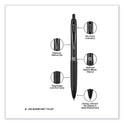 uni-ball 207 Plus+ Gel Pen, Retractable, Medium 0.7 mm, Black Ink, Black Barrel, 4/Pack (70460)