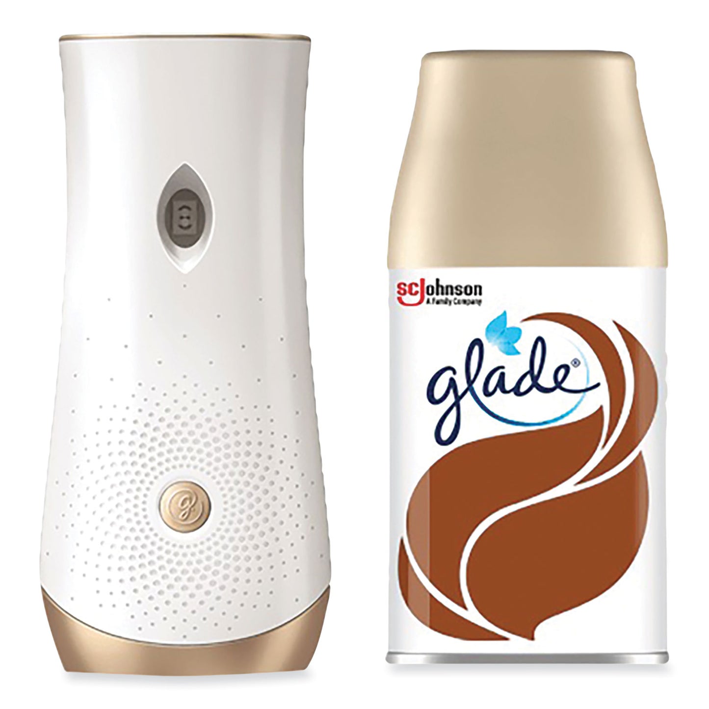 Glade Automatic Spray Starter Kit, Spray Unit and Refill, White/Gold, Cashmere Woods (343258)