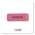 Universal Bevel Block Erasers, For Pencil Marks, Slanted-Edge Rectangular Block, Large, Pink, 20/Pack (55120)