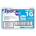 Ziploc Zipper Freezer Bags, 1 gal, 10.56" x 10.75", Clear, 250/Carton (682258)