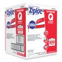 Ziploc Double Zipper Storage Bags, Quart, 7" x 7.75", Clear, 500/Box (682256)