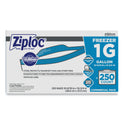 Ziploc Zipper Freezer Bags, 1 gal, 10.56" x 10.75", Clear, 250/Carton (682258)