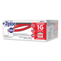 Ziploc Double Zipper Storage Bags, Triple System Seal, Gallon, 10.56" x 10.75", Clear, 250/Box (682257)