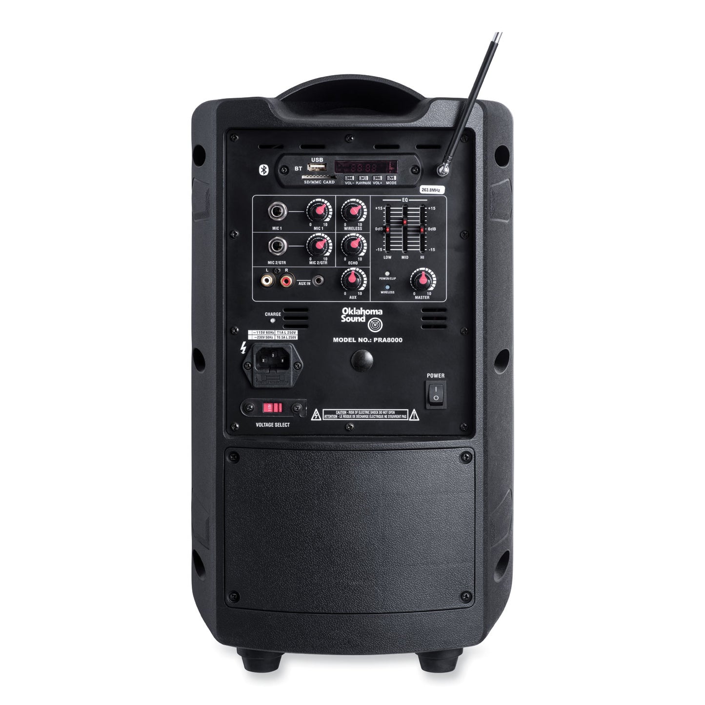 Oklahoma Sound Wireless PA System with Wireless Headset Microphone, 40 W, Black (PRA8000PRA87)