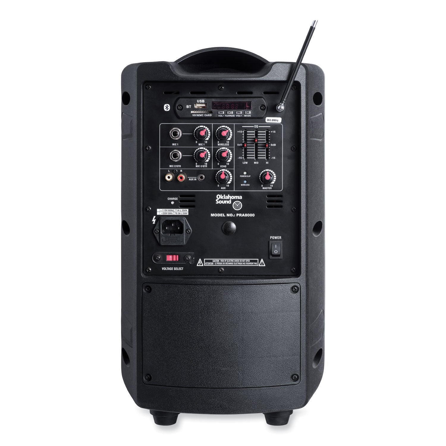Oklahoma Sound Wireless PA System with Wireless Headset Microphone, 40 W, Black (PRA8000PRA87)
