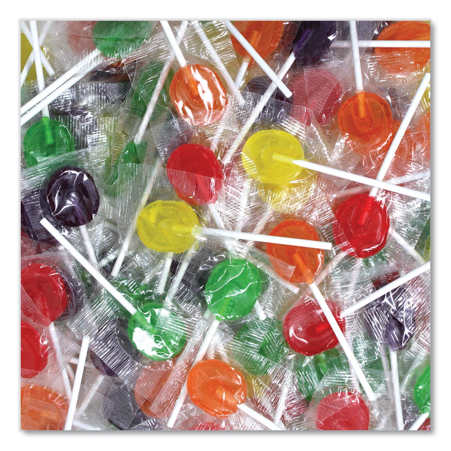 Office Snax Lick Stix Suckers, Randomly Assorted Flavors, 1.85 lb/Bag (00653)