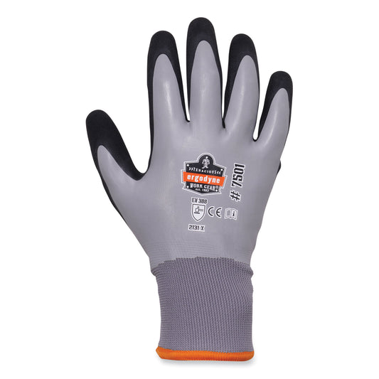 ergodyne ProFlex 7501 Coated Waterproof Winter Gloves, Gray, Small, Pair (17632)