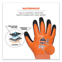 ergodyne ProFlex 7551 ANSI A5 Coated Waterproof CR Gloves, Small, Orange, Pair (17672)