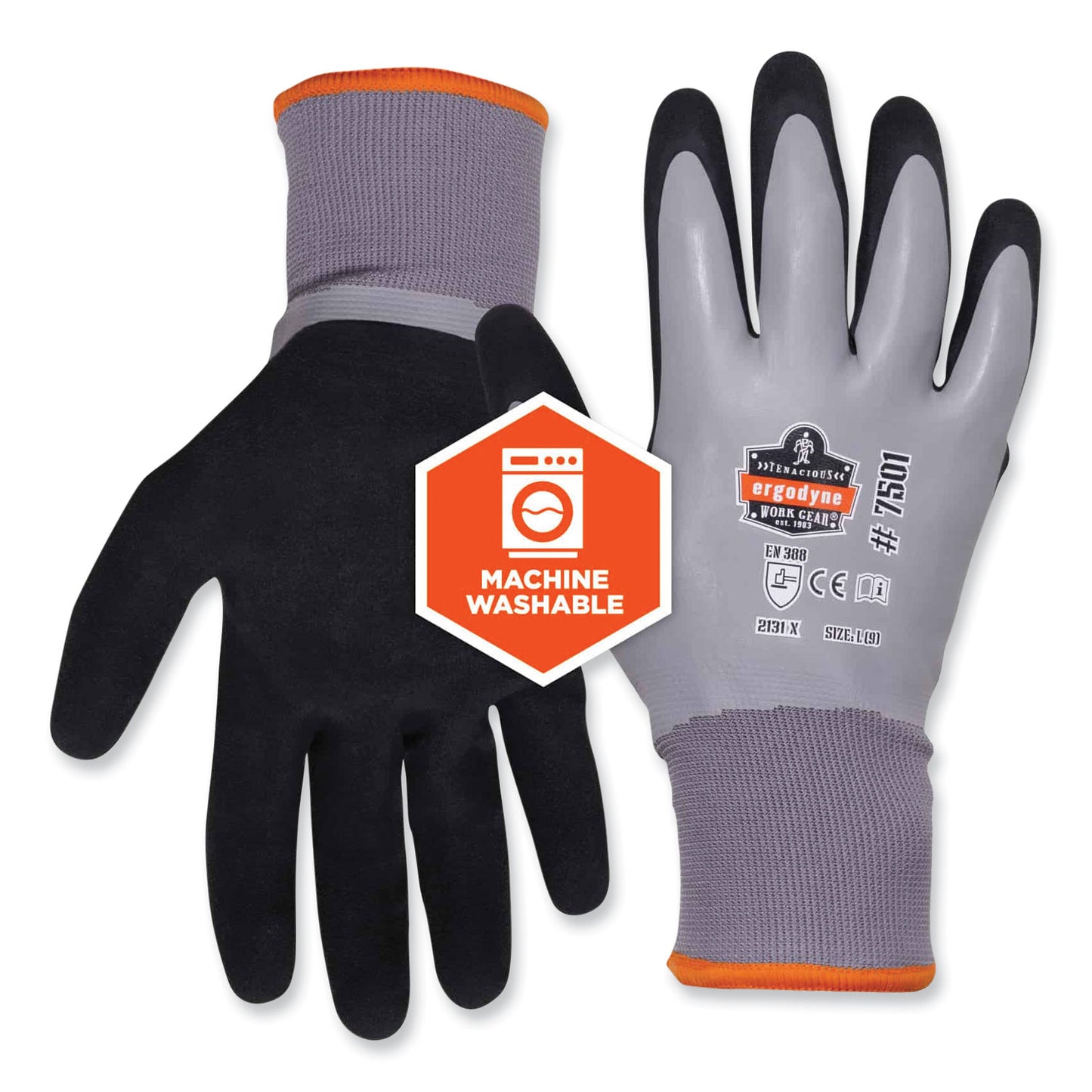 ergodyne ProFlex 7501 Coated Waterproof Winter Gloves, Gray, Small, Pair (17632)