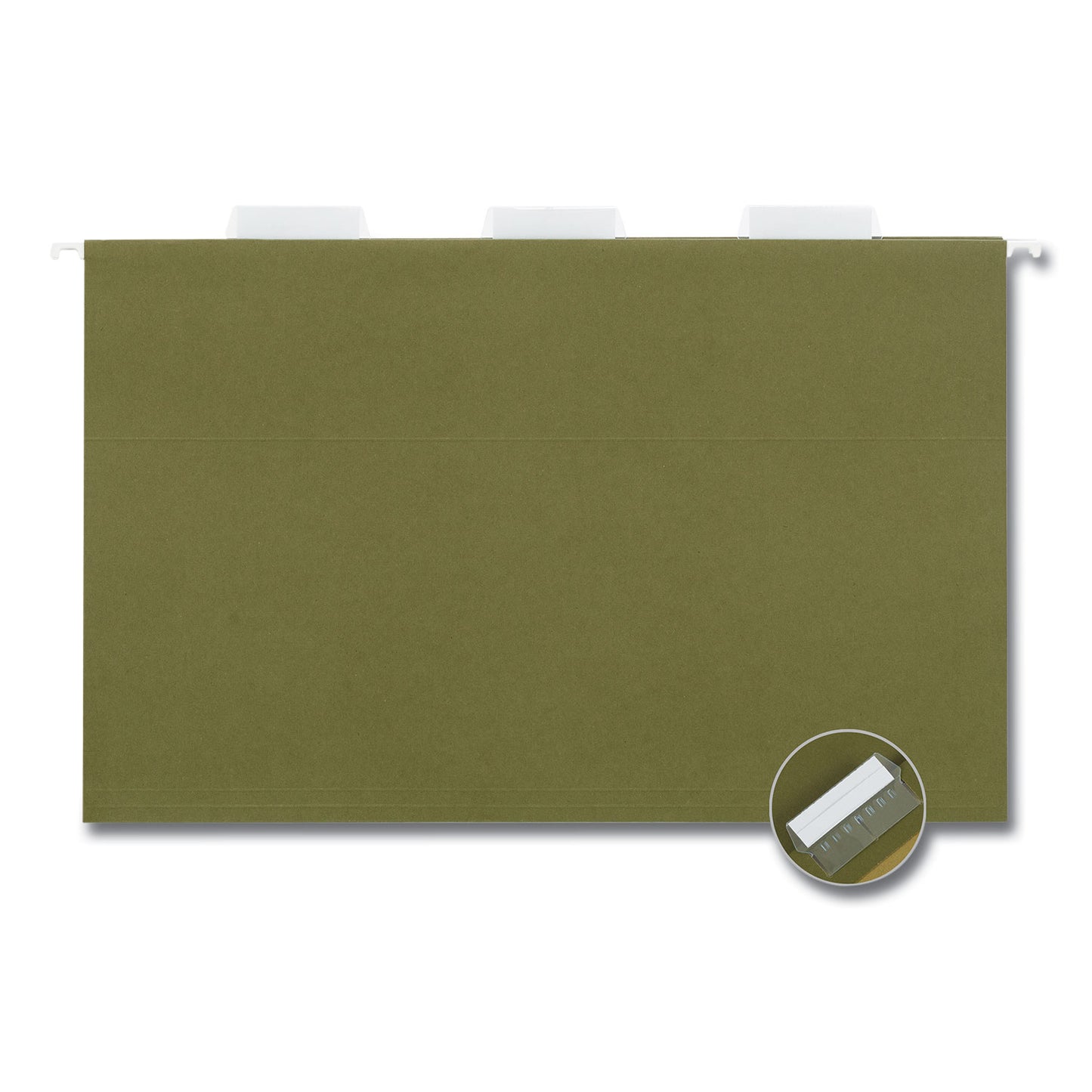 Universal Hanging File Folders, Legal Size, 1/5-Cut Tabs, Standard Green, 50/Carton (34111)