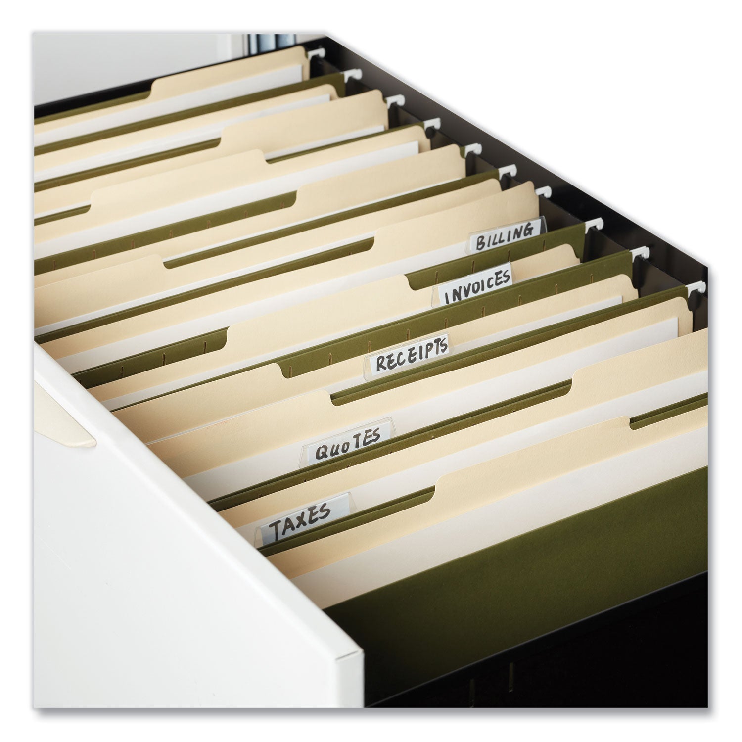 Universal Hanging File Folders, Legal Size, 1/5-Cut Tabs, Standard Green, 50/Carton (34111)