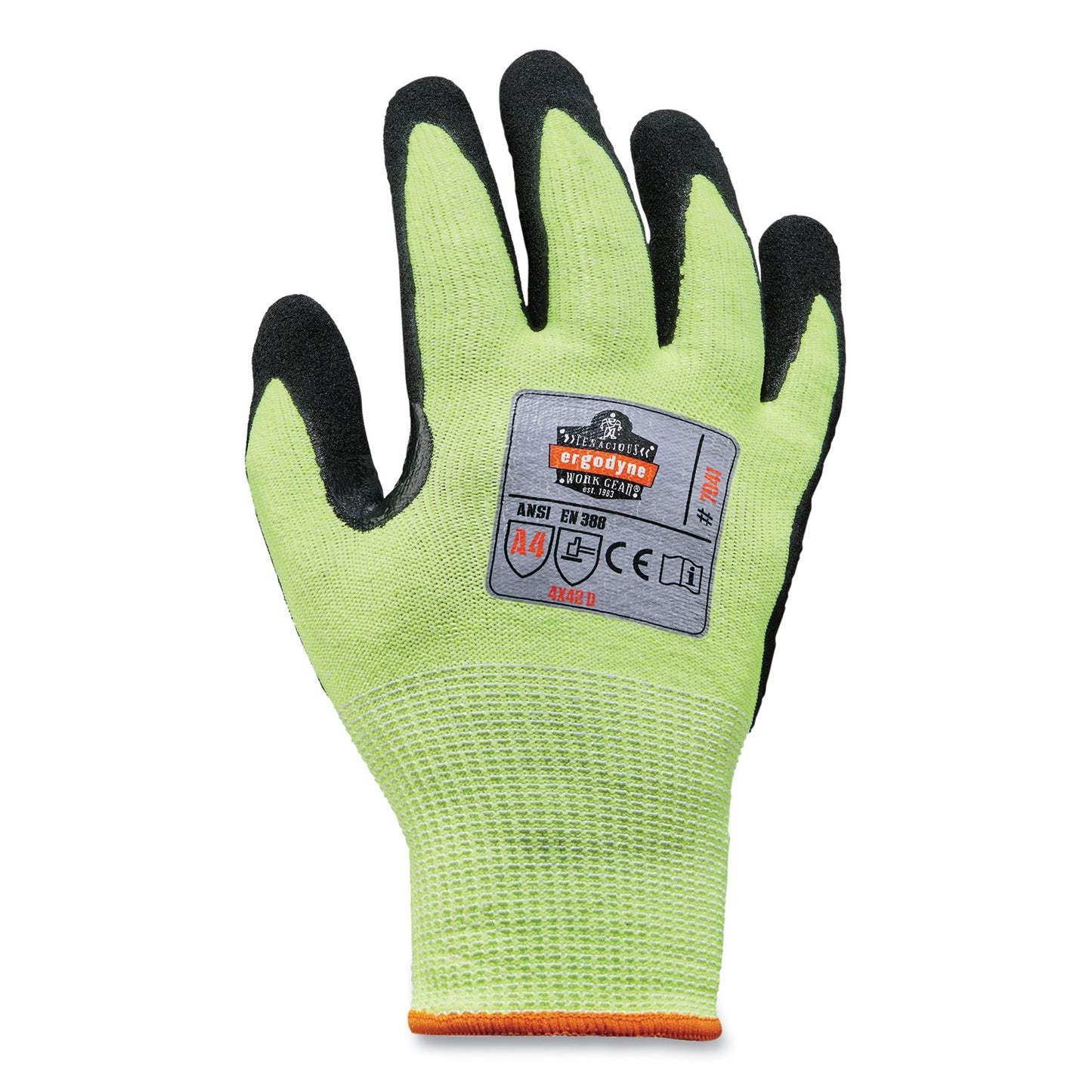 ergodyne ProFlex 7041 ANSI A4 Nitrile-Coated CR Gloves, Lime, Medium, Pair (17813)