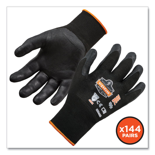 ergodyne ProFlex 7001-CASE Nitrile Coated Gloves, Black, 2X-Large, 144 Pairs/Carton (17856)