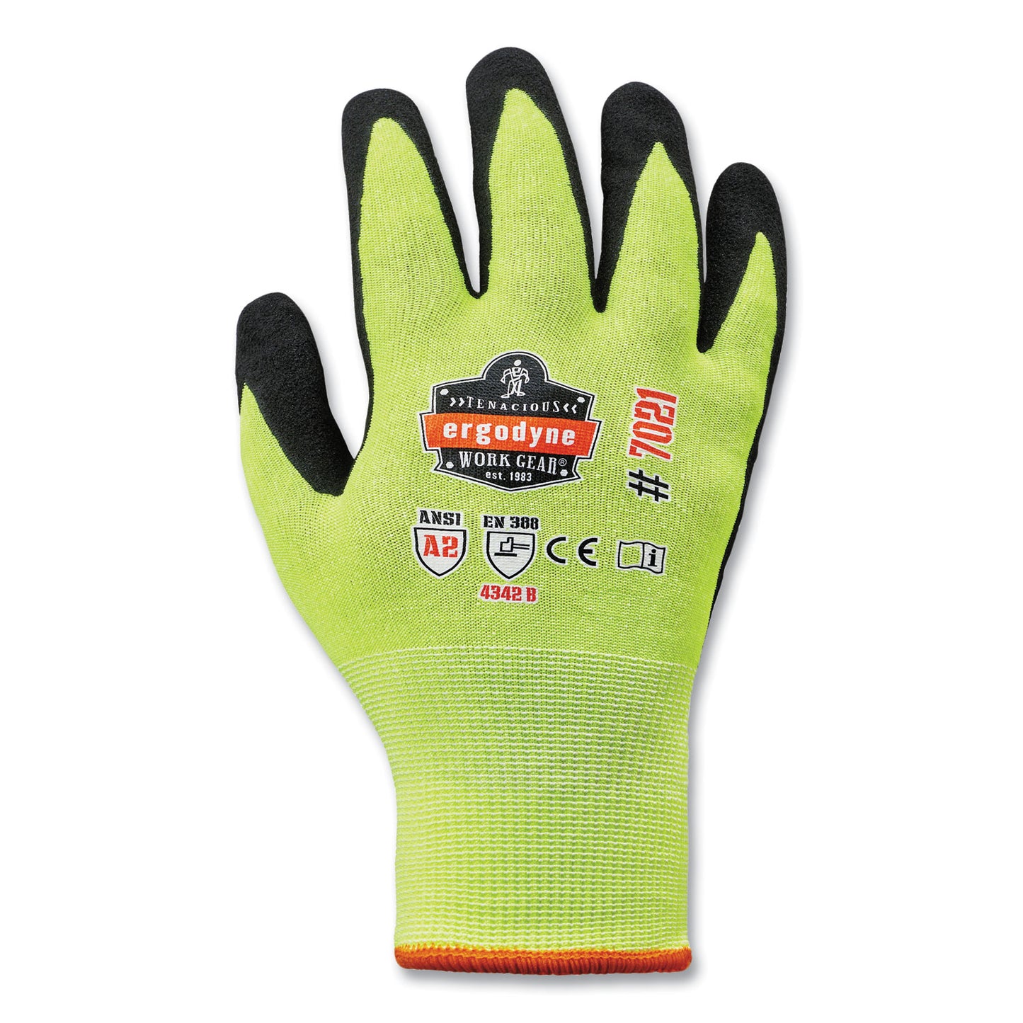 ergodyne ProFlex 7021 Hi-Vis Nitrile-Coated CR Gloves, Lime, Medium Pair (17963)