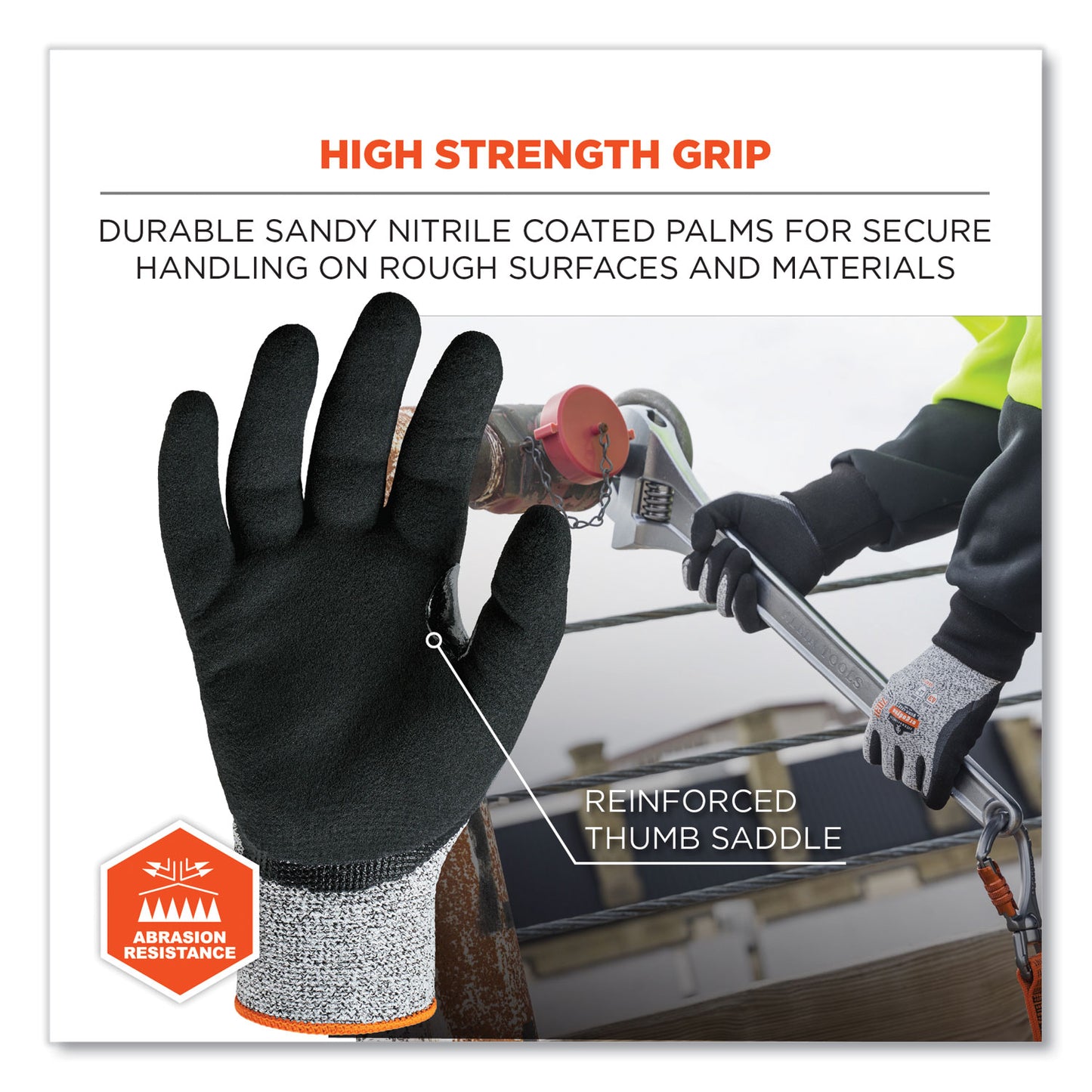 ergodyne ProFlex 7031 ANSI A3 Nitrile-Coated CR Gloves, Gray, X-Large, Pair (17985)