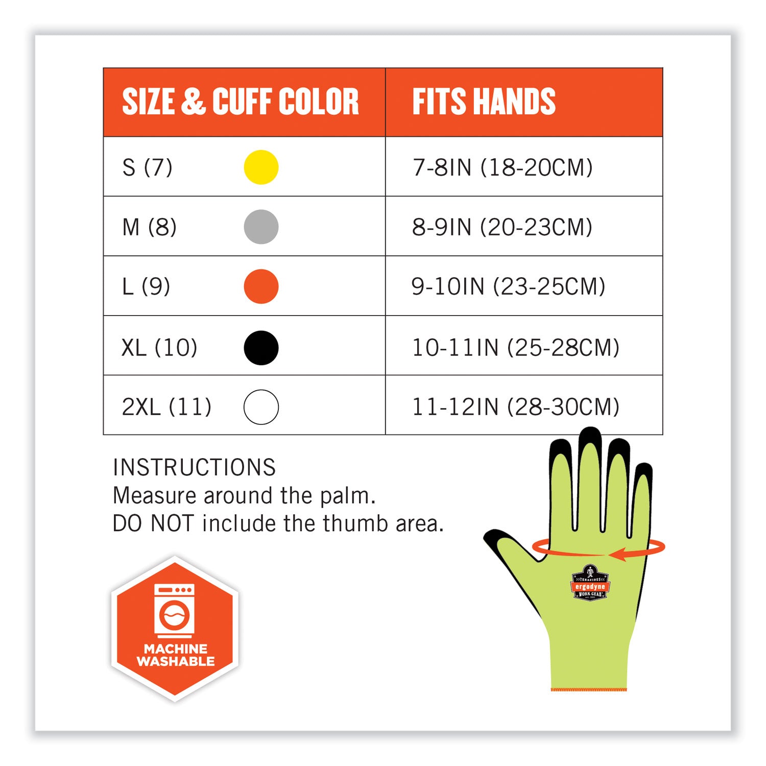 ergodyne ProFlex 7021 Hi-Vis Nitrile-Coated CR Gloves, Lime, Medium Pair (17963)