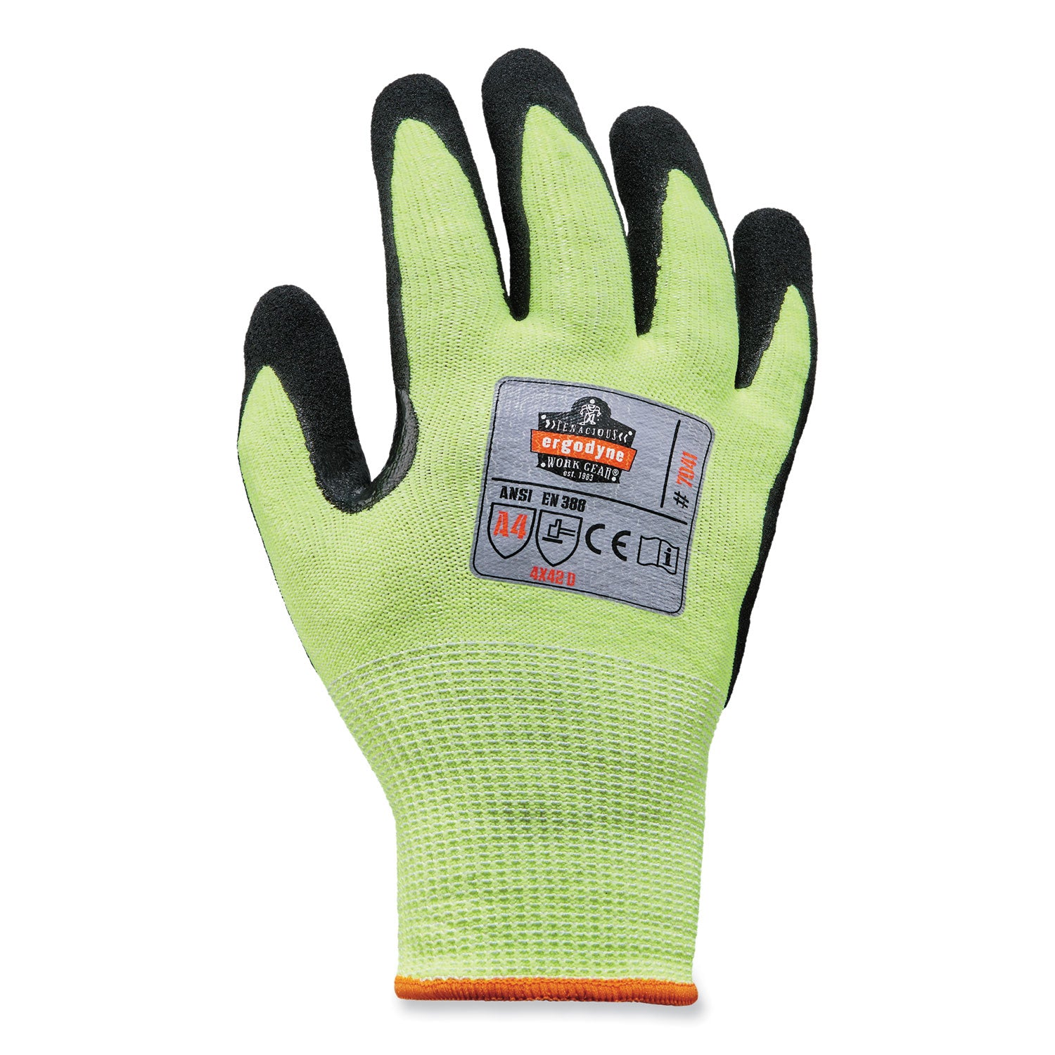 ergodyne ProFlex 7041 ANSI A4 Nitrile-Coated CR Gloves, Lime, X-Large, Pair (17815)