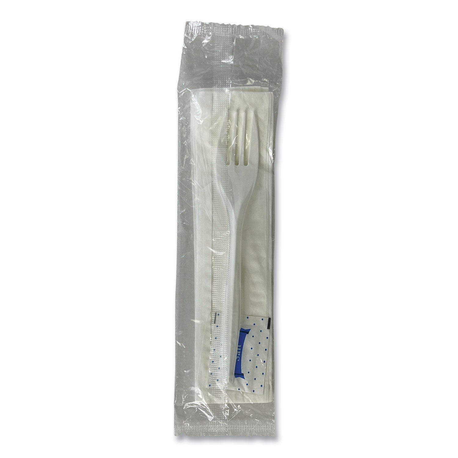 Boardwalk Three-Piece Utensil Set, Fork/Napkin/Salt Packet, White, 500/Carton (3KITMW)