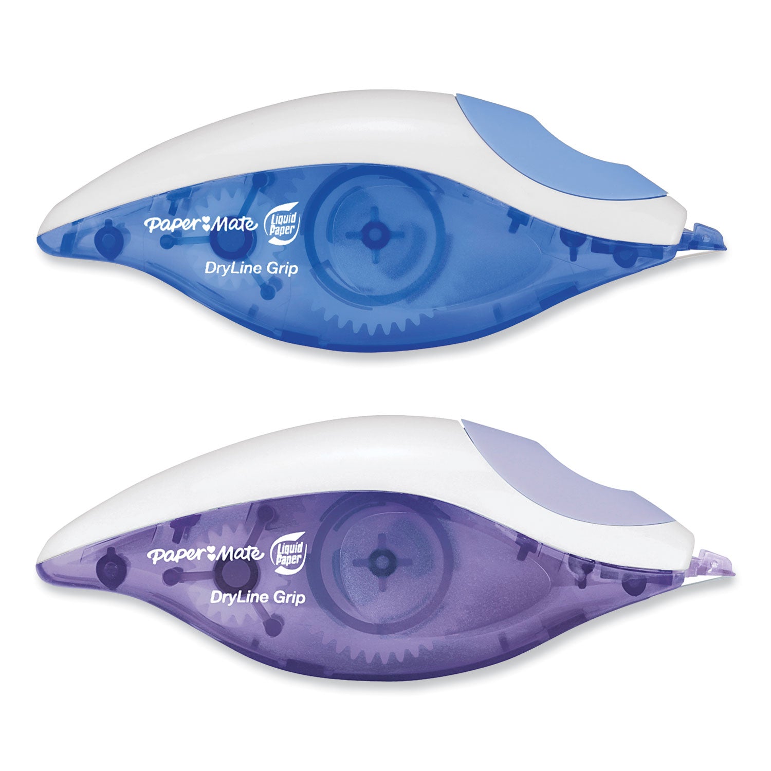 Paper Mate DryLine Grip Correction Tape, Blue/Purple Applicators, 0.2" x 335",  2/Pack (87813)