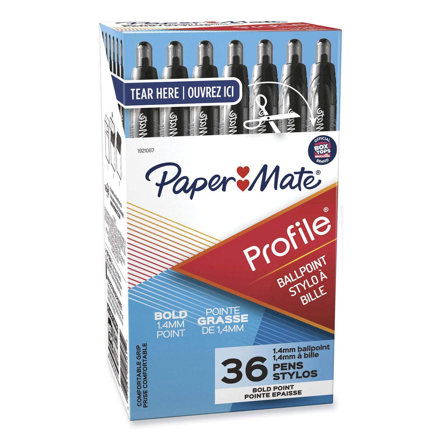 Paper Mate Profile Ballpoint Pen Value Pack, Retractable, Bold 1.4 mm, Black Ink, Translucent Black Barrel, 36/Box (1921067)