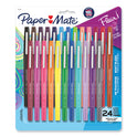 Paper Mate Point Guard Flair Felt Tip Porous Point Pen, Stick, Medium 0.7 mm, Assorted Tropical Vacation Ink and Barrel Colors, 24/Pack (1978998)