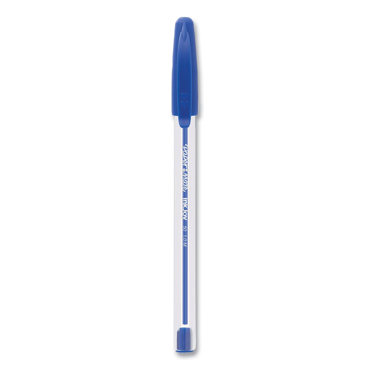 Paper Mate InkJoy 50ST Ballpoint Pen, Stick, Medium 1 mm, Blue Ink, Clear Barrel, 60/Pack (2014534)