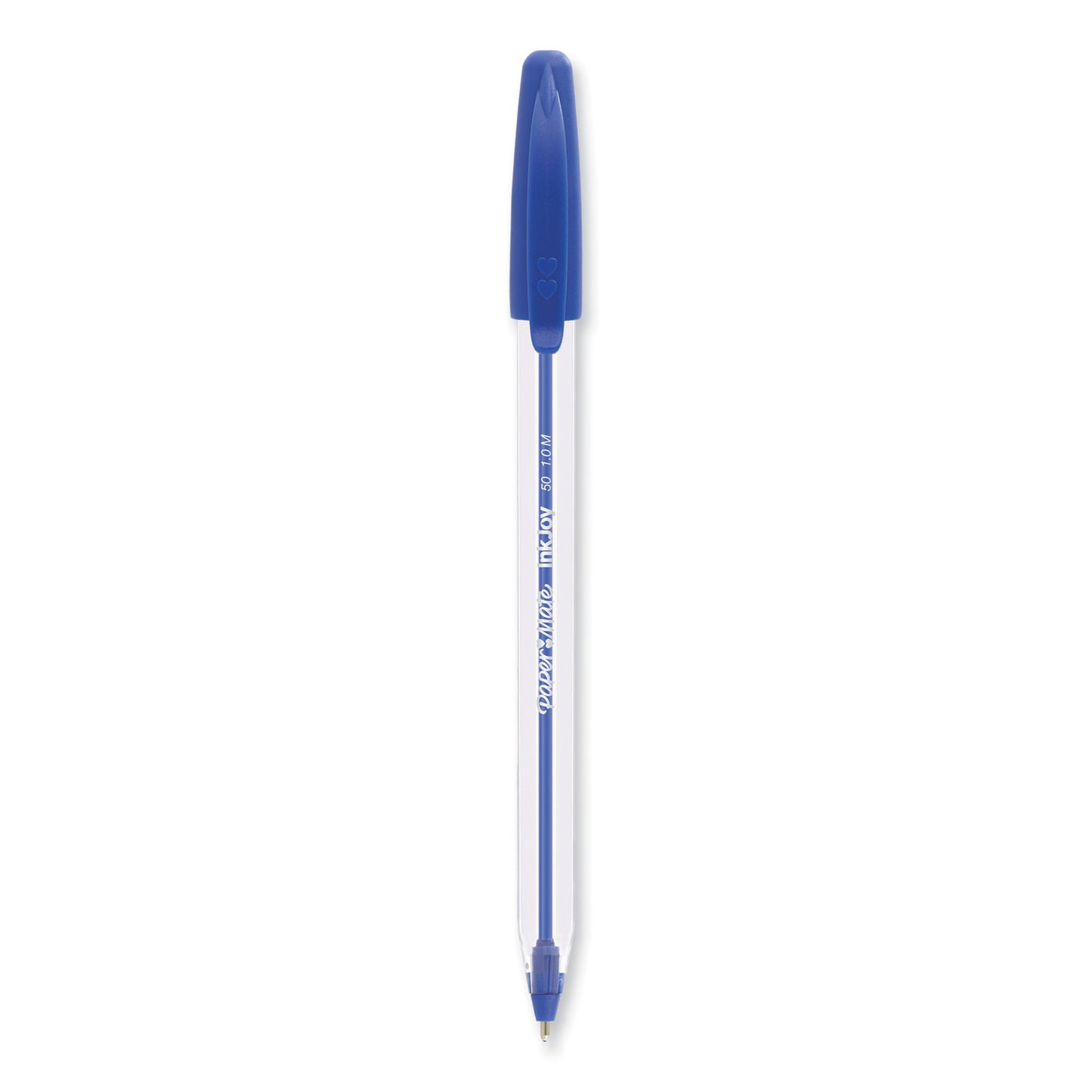 Paper Mate InkJoy 50ST Ballpoint Pen, Stick, Medium 1 mm, Blue Ink, Clear Barrel, 60/Pack (2014534)