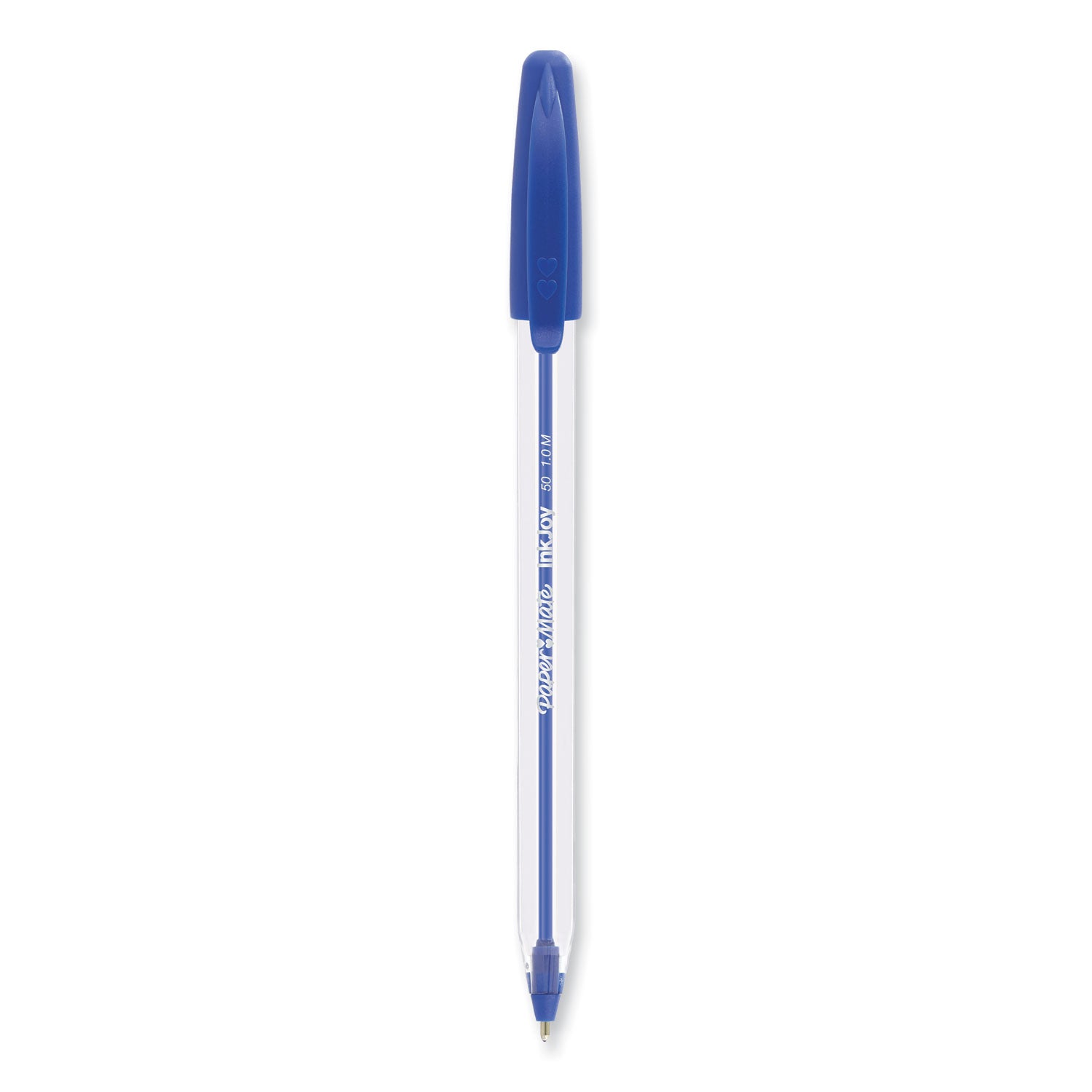 Paper Mate InkJoy 50ST Ballpoint Pen, Stick, Medium 1 mm, Blue Ink, Clear Barrel, 60/Pack (2014534)