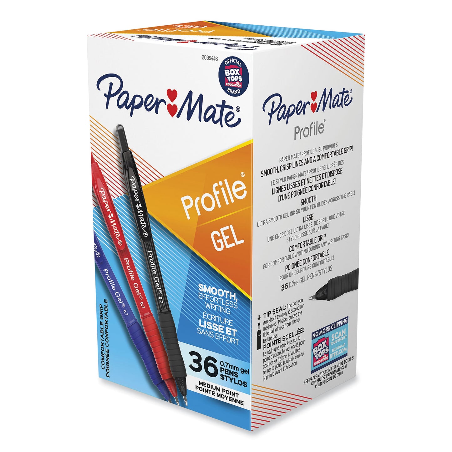 Paper Mate Profile Gel Pen, Retractable, Medium 0.7 mm, Assorted Ink and Barrel Colors, 36/Pack (2095446)