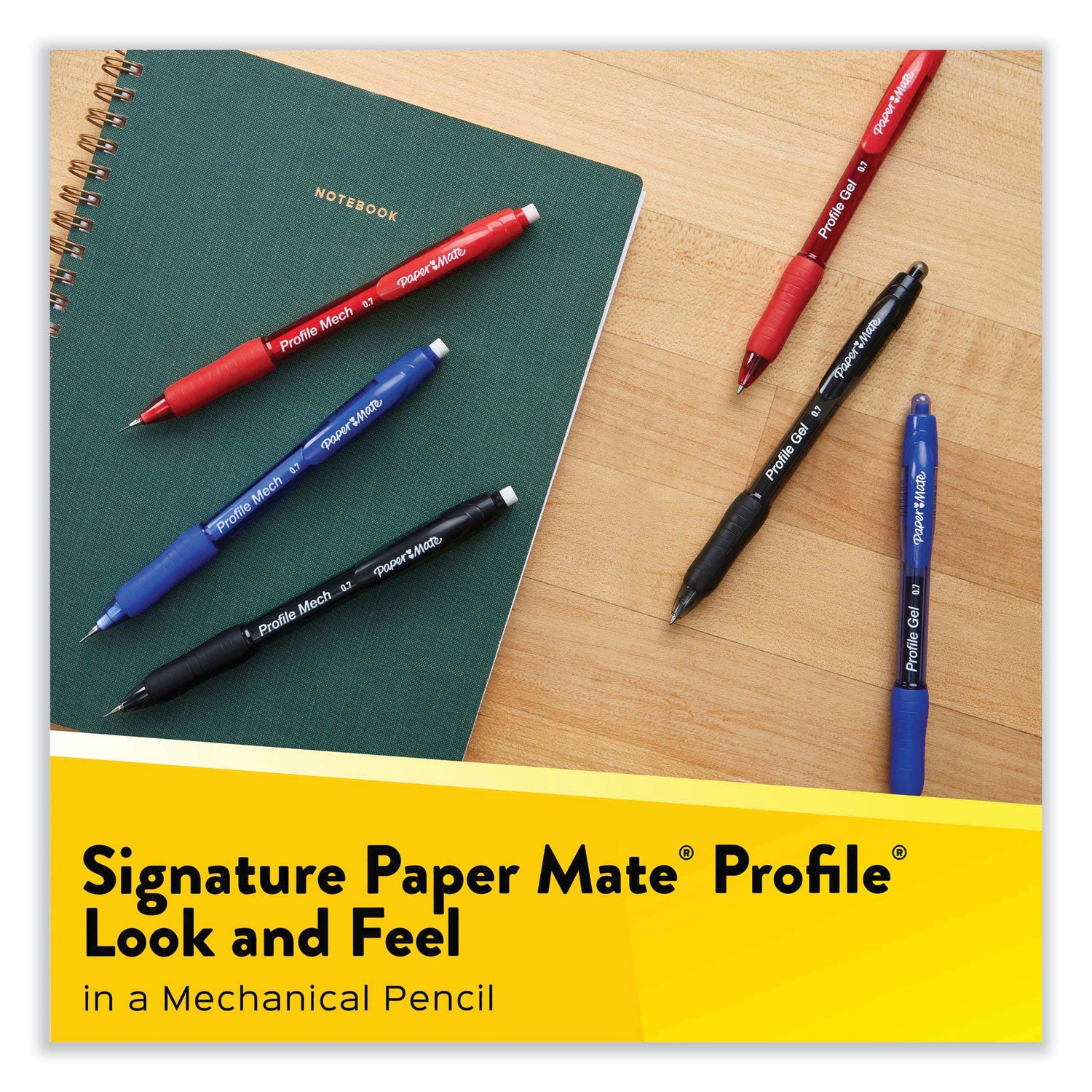 Paper Mate Profile Mechanical Pencils, 0.7 mm, HB (#2), Black Lead, Assorted Barrel Colors, 8/Pack (2105705)