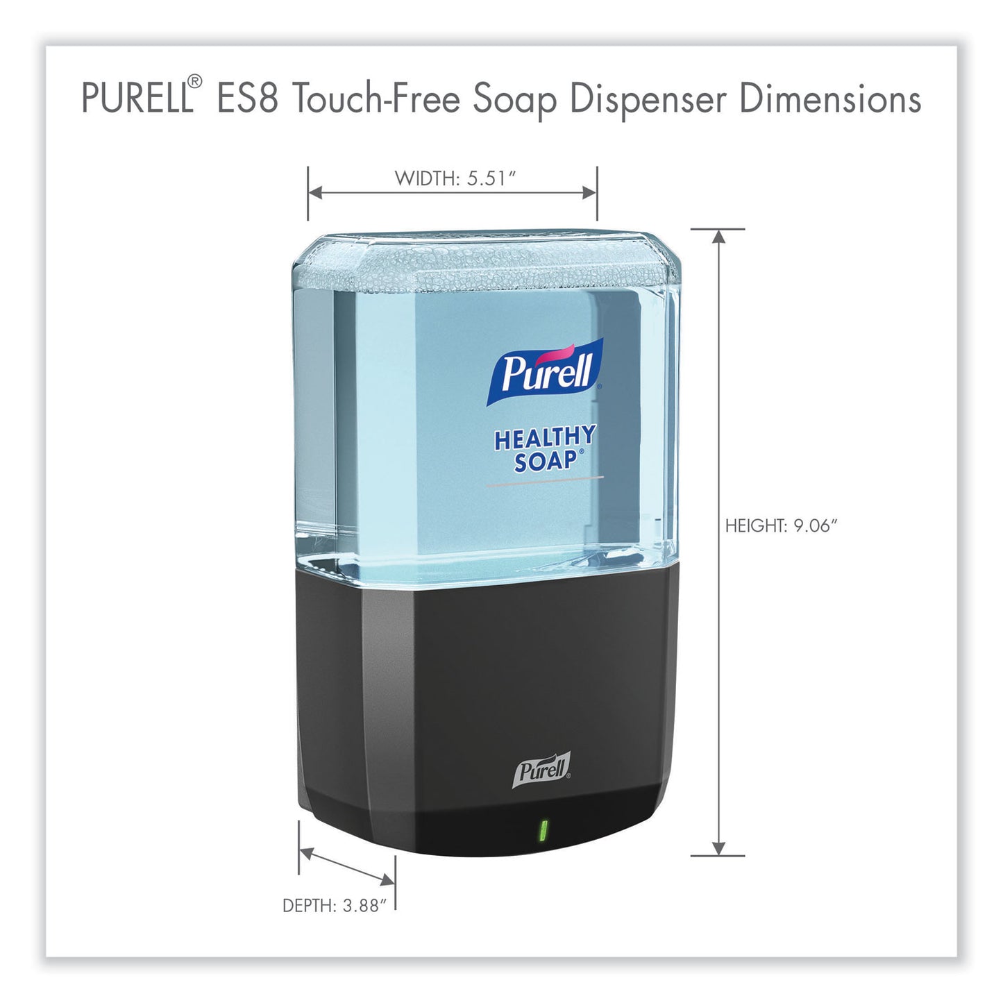 PURELL ES8 Soap Touch-Free Dispenser, 1,200 mL, 5.25 x 8.8 x 12.13, Graphite (773401)