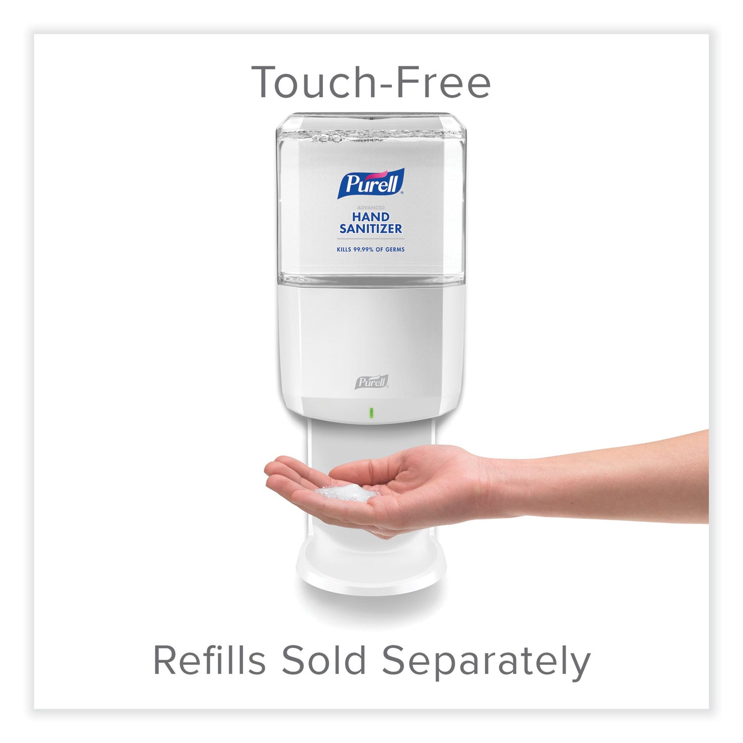 PURELL ES8 Touch Free Hand Sanitizer Dispenser, 1,200 mL, 5.25 x 8.56 x 12.13, White (772001)